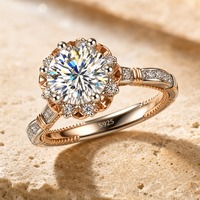 Bague de mariage pour femme en argent sterling S925, Moissanite Mozambique, double couleur, luxe léger, tendance, 1 carat