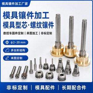 Inserts de moule Qt pour tour CNC, pièces de moule en plastique filetées multi-étapes de précision sur mesure, usinage non standard en usine - Product Image 1