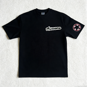 T-shirt à manches courtes en coton rétro avec écusson étoile 230 <span class=keywords><strong>g</strong></span>, col rond, 2026, nouveau t-shirt en coton distinctif pour hommes - Product Image 2