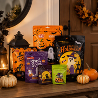 Sac refermable imprimé Halloween, pochette personnalisée en BOPP/AL/PE de qualité alimentaire pour bonbons et sucettes