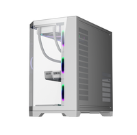 AntarcChill Wholesale Gaming Computer Cases Towers PC Desktop Custom Pc Casing Glass ATX Aluminium White Pc Case