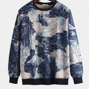 Sudaderas con logotipo personalizado para hombre, Jersey holgado de cuello redondo y de talla grande, sudaderas con capucha personalizadas de estilo informal al por mayor - Product Image 1