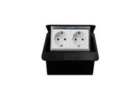 Prise de sol universelle carrée britannique Schuko avec 2 prises CA, ports RJ45 USB-C et USB-A, IP40, en alliage d'aluminium, pour usage intérieur