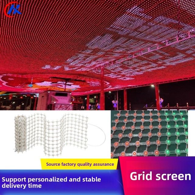 P100 Outdoor Flexible LED Grid Screen IP65 Waterproof Advertising Media Facade for Building Canopy & Door Head