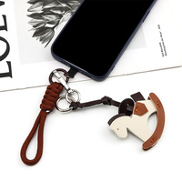 Dragonne de téléphone tressée personnalisée avec breloque cheval, cordon universel pour téléphone, porte-clés, bracelet de poignet, usine OEM ODM