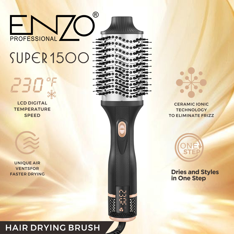 ENZO EN-4135 3 in 1 Volumizer Brush - Ceramic Hair Straightener