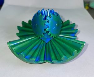 Kids <b>Toy</b> <b>Eye</b>-catching 3D Gear Ball Gear Sphere Relaxing 3D Printed Gear Ball Colorful Lightweight Deformation Spin Ball Ornament - Product Image 3