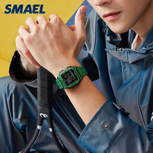 นาฬิกาข้อมือผู้ชาย SMAEL 8127 ทรงสี่เหลี่ยม ดีไซน์ลำลอง ตัวเรือน ABS สาย PU พร้อมปฏิทิน จับเวลา แสดงผลเรืองแสง กันน้ำ 50 เมตร นาฬิกาอิเล็กทรอนิกส์ - Product Image 4