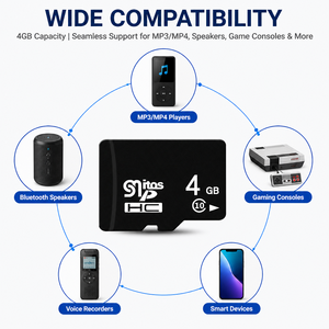Carte mémoire SD en gros, carte TF 4 Go Classe 10, compatible avec les lecteurs MP3 MP4, les équipements audio, les téléphones et plus encore. - Product Image 2