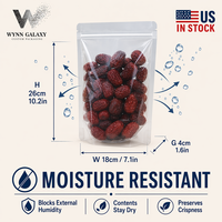 Soldes de liquidation Côte Ouest des États-Unis : Sachets transparents refermables à fermeture éclair pour riz, 18*26*4cm (7.1*10.2*1.6in), directement de l'usine