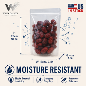 Factory Direct Clear Stand Up Pouch18*26*4cm7.1*10.2*1.6in <b>Zip</b> Lock Resealable Transparent Rice Nut Coffee Food <b>Bag</b> OEMWholesale - Product Image 3
