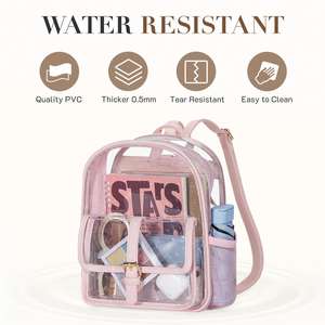 Custom Water Resistant Clear School <b>Backpack</b> <b>Mini</b> Transparent Shoulders <b>Backpack</b> for Stadium Concerts - Product Image 4