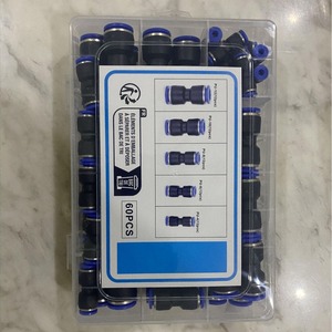 <b>Quick</b> Pneumatic Fitting Push-in <b>Connector</b> 4 6 8 10 12mm Straight-through Combination 60pcs Engineering Plastics - Product Image 1