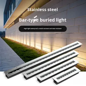 Arandela <span class=keywords><strong>de</strong></span> pared <span class=keywords><strong>LED</strong></span> <span class=keywords><strong>de</strong></span> acero inoxidable para exteriores, impermeable, IP65, <span class=keywords><strong>tira</strong></span> <span class=keywords><strong>de</strong></span> foco integrada DC24V 3000K, Blanco cálido regulable para iluminación - Product Image 4
