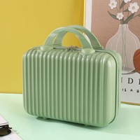Sac cosmétique léger et élégant de 14 pouces, imperméable, avec fermeture à code, petite valise portable avec fermeture à glissière