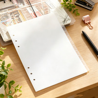Separador de Hojas de PP Esmerilado de 6 Orificios, Separador de Papel Semitransparente con Índice para Cuaderno de Hojas Sueltas A5/A6/A7, Papelería