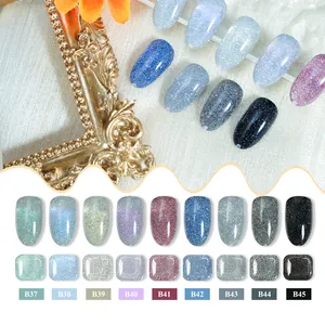 FZANEST nails supplies salon classic color gel polish Led UV private label reflective glitter personalized gel polish set