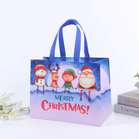 Sacs cadeaux de Noël personnalisés en usine, sacs fourre-tout réutilisables, grands sacs non tissés pour friandises, sacs de Noël non tissés avec poignée