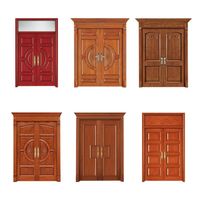Portes d'entrée d'appartement en bois massif HUAJIAN, double porte extérieure insonorisée, design moderne, certifiées CE, garantie 5 ans