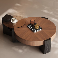Table basse en bois de noyer de style italien minimaliste, design vintage de luxe, BTCT023, pour salon ou hôtel