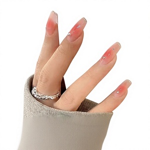 Faux ongles en ABS faits main de haute qualité, formes papillon et amande, luxe, couverture complète, <span class=keywords><strong>manucure</strong></span> française, carrés, amovibles - Product Image 1