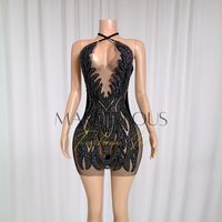 Robe de soirée sexy pour femme MF, best-seller, en velours respirant, dos nu, longueur thé, ornée de strass, style halter, en stock, pour bal et fête