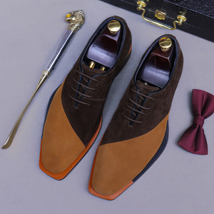 High-quality Men's Business Casual Oxfords <b>Shoes</b> Made Genuine Leather Comfortable Lace-up Perforated Design Evergreen Style - Product Image 2