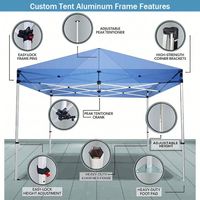 Tentes de stand publicitaire pour salon professionnel 10x15FT, Gazebo promotionnel instantané pour événements et fêtes, Tente pliante personnalisée avec impression de marque