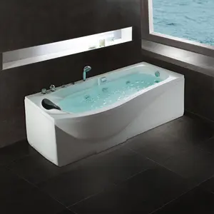 Quality Luxury Freestanding Luxury Left Drain Acrylic White Whirlpool Massage Modern Bathtub For Bathroom Design