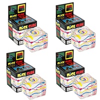 Jouet sensoriel anti-stress en forme de cube de glace marbré transparent et souple pour garçons et filles - Jouet sensoriel moelleux et rebondissant