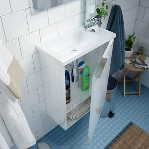 Armoire de salle de bain murale compacte Cody 58x40x22cm laquée blanche à assembler - Product Image 2