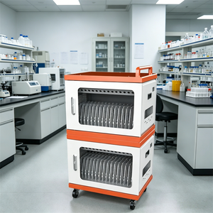 Gabinete de Carga para Tablets Compacto y Duradero con Cerradura de Llave de 10 Ranuras, Moderno y Personalizable, Portátil para Oficinas, Centros Comerciales, Escuelas y Hospitales - Product Image 3