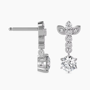 Classic Round Brilliant Cut Lab Grown <b>Diamond</b> Stud <b>Earrings</b> 14K White Gold IGI Certified Wedding Party Jewelry - Product Image 2