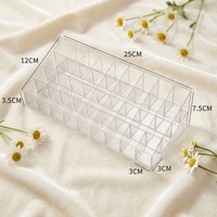 Support de rangement transparent pour rouges à lèvres en matériau AS, boîte à maquillage, organiseur de rouges à lèvres vide à 24 ou 9 compartiments