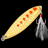 Leurre de pêche en métal à paillettes effet écaille de poisson, avec un seul hameçon et un hameçon triple à rainures de sang et plumes, pour appât vivant