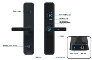 Mới Đầy Đủ Hợp Kim Khung Keyless Điện Khách Sạn 2025 Mã Cọ Từ Xa Mở Khóa Chống Trộm Sinh Trắc Học Cầu Nhập Tetlock Tuya Ứng Dụng Khóa - Product Image 5