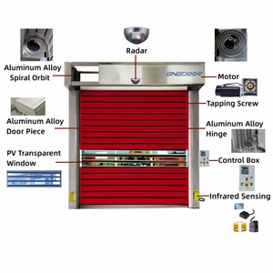 Bnb Hot Nhanh Chóng Nhanh Chóng Phía Trước Điều Khiển Điện Hội Thảo Cửa Kim Loại Cán Nhôm Tự Động Tốc Độ Cao Xoắn Ốc Cửa - Product Image 3