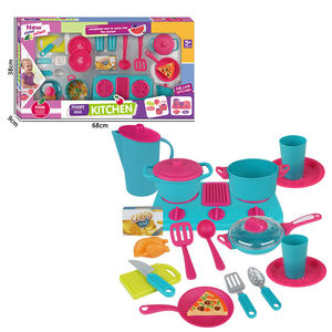 Ensemble de jeu de cuisine pour enfants, four à gaz simulé, vaisselle, ustensiles de cuisine, casseroles, poêles, jouets de cuisine en plastique pour garçons, filles et tout-petits - Product Image 3