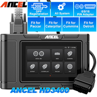 Escáner OBD2 de Alta Resistencia ANCEL HD3400, Regeneración DPF para Camiones Comerciales, Diagnóstico de Motor, ABS y Transmisión con Adaptadores de 6/9/16 Pines