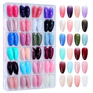 Lot de 24 faux ongles carrés givrés style français à presser, couvrance totale, pour manucure de salon - Product Image 5