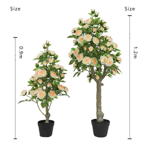 Plastic <b>Artificial</b> Rose <b>Tree</b> Eco-Friendly UV Resistant Faux Floral Decor for Wedding Halloween Graduation Commercial Spaces - Product Image 5