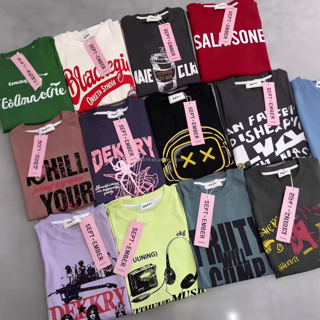 2026 New 100% Cotton for Vest & Short Street Style Cartoon Anime Print Loose Crew Neck T-shirt for Men & Women 100-300 Grams