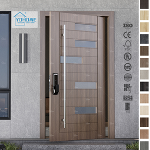 Puerta de pivote de madera Exterior de Foshan Yohome Puerta de pivote de madera Exterior moderna Elegancia moderna de puertas delanteras de pivote - Product Image 3