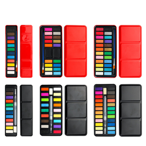 12/18/24 colores portátil brillo fluorescente sólido acuarela pintura agua colores acrílico artista con pincel - Product Image 2