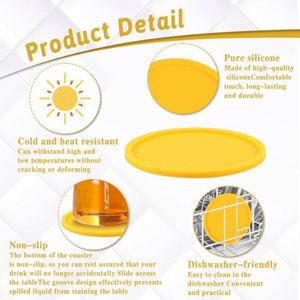 Ww520 Printed Logo 3D Pattern Round Silicone for Drink Cup Mat Set Soft Pvc Rubber Coaster Custom Promotional Gifts - Product Image 6