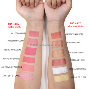 Paleta de colorete y <span class=keywords><strong>bronceador</strong></span> horneado resistente al agua de larga duración altamente pigmentada con logotipo personalizado resaltador maquillaje polvo compacto para cara - Product Image 3