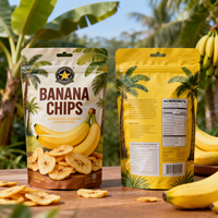 Sacs d'emballage en plastique personnalisés OEM pour fruits secs, chips de banane, chips de pomme de terre, snacks, chips de plantain, réutilisables, vente en gros