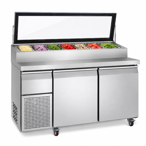 Estación de Preparación de Pizza y Barra de Ensaladas <span class=keywords><strong>HD1500</strong></span>, Refrigerador de Acero Inoxidable con Ventilador de Enfriamiento y Control Digital - Product Image 6