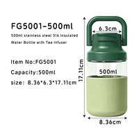 Gobelet à café en verre à double paroi pour sublimation, 20 oz, effet boule à neige, vierge