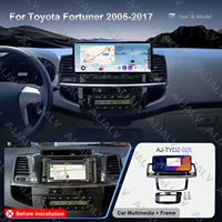 Aijia Promotion : Kit complet de cadre radio multimédia Android 12,3 pouces UV noir pour Toyota Fortuner Hilux 2005-2017 (conduite à gauche/droite)